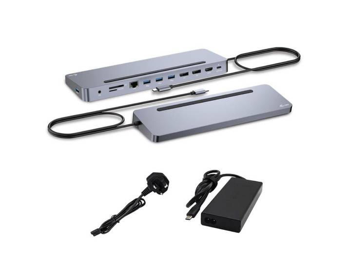 I-TEC Laptop-Dockingstation USB-C Metal Ergonomic 4K 3x Display mit PD 100W, + Universal Charger 100W