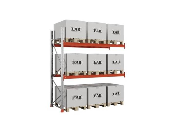 Kaiser + Kraft Palettenregal Space Verzinkt/orange, HxBxT 3000 x 2840 x 1100 mm, Fachlast 3000 kg, Anbauregal