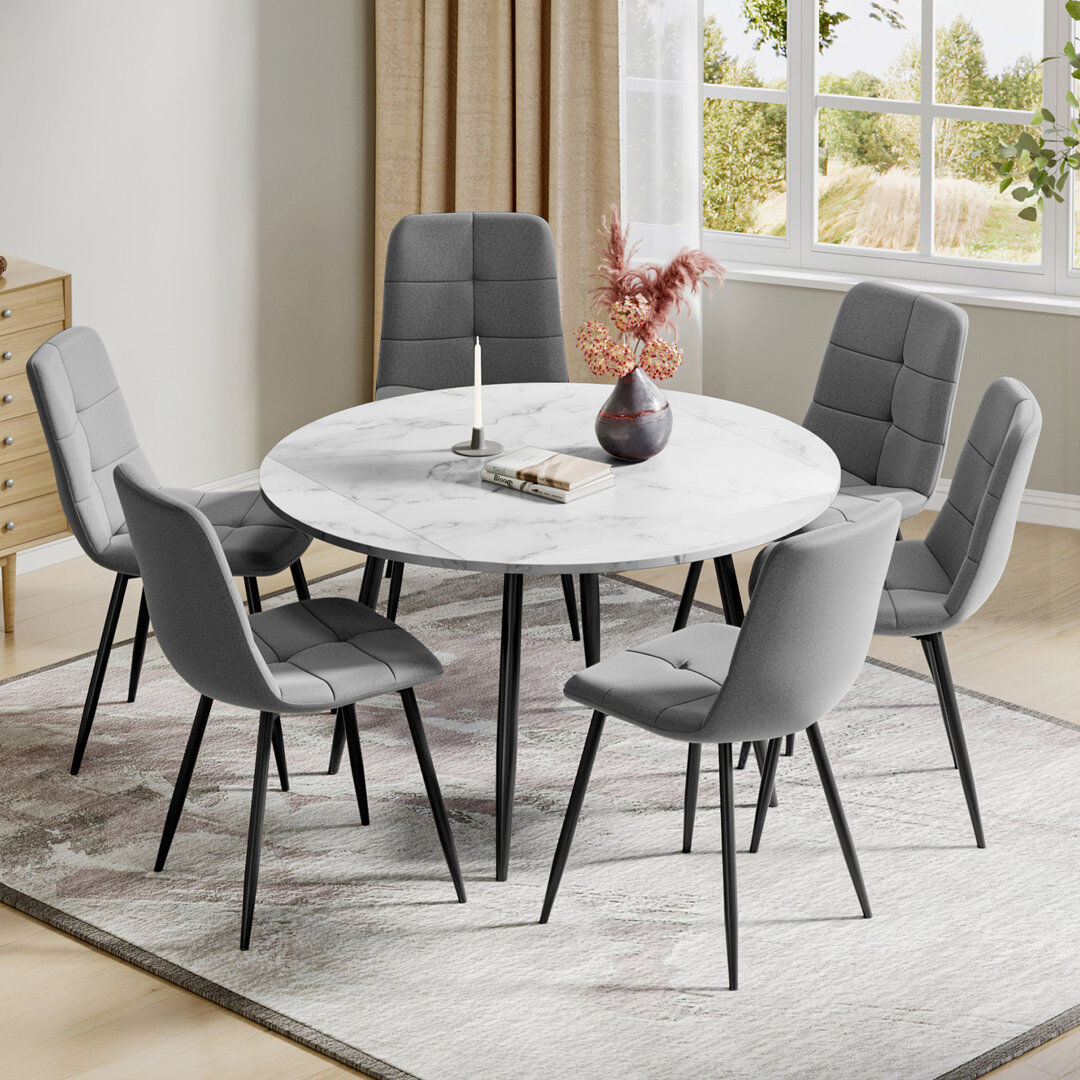 17 Stories 6 -Person Dining Set White/Grey 6