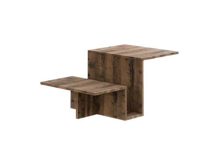 Livetastic Couchtisch Relinda Couchtisch, Nussbaum, Travertinoptik, 45x50x90 cm, Wohnzimmer, Wohnzimmertische, Couchtische