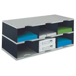styro Styrodoc Jumbo Grundeinheit Sortierstation DIN C4 6 -Fach grau/schwarz