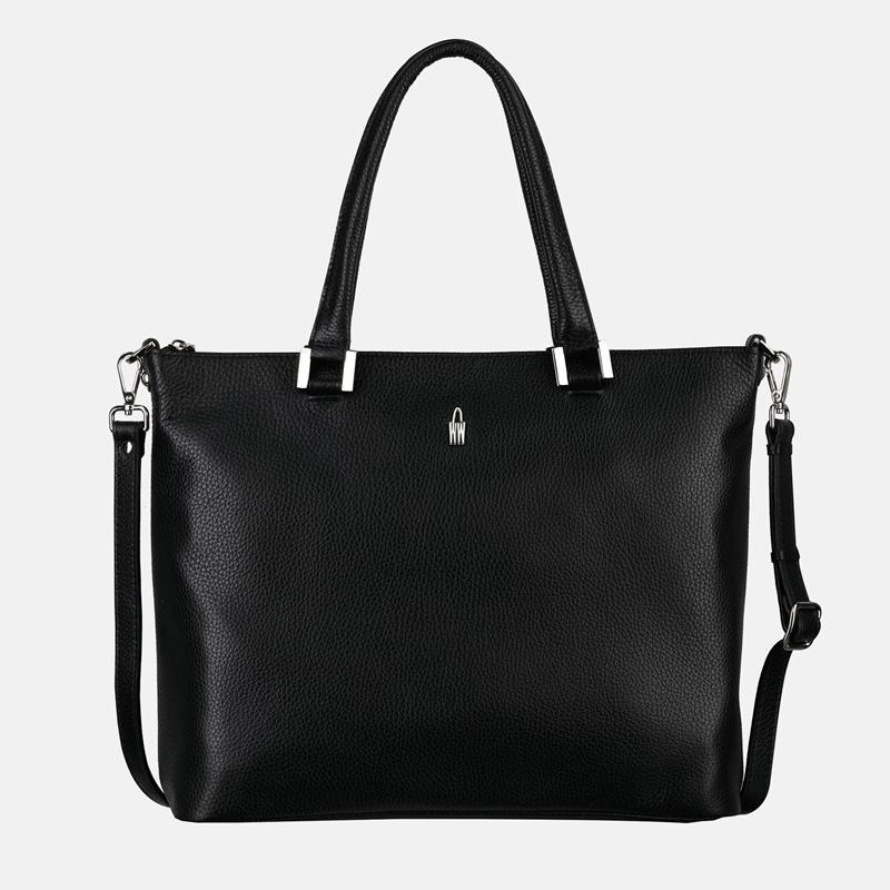 TORA - Schwarze Shopper-Tasche aus Leder