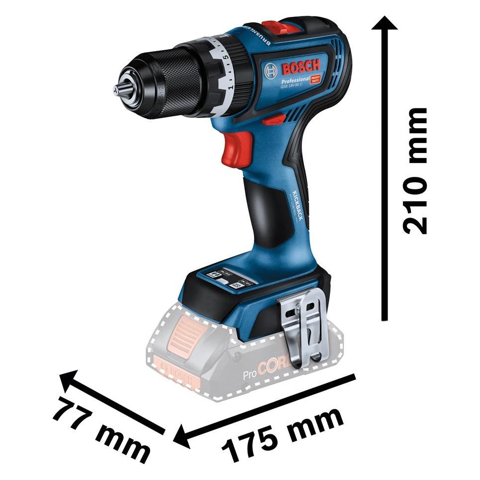 Bosch Professional GSB 18V-90 (Schlagbohrschrauber, Schlagschrauber) (06019K6100)
