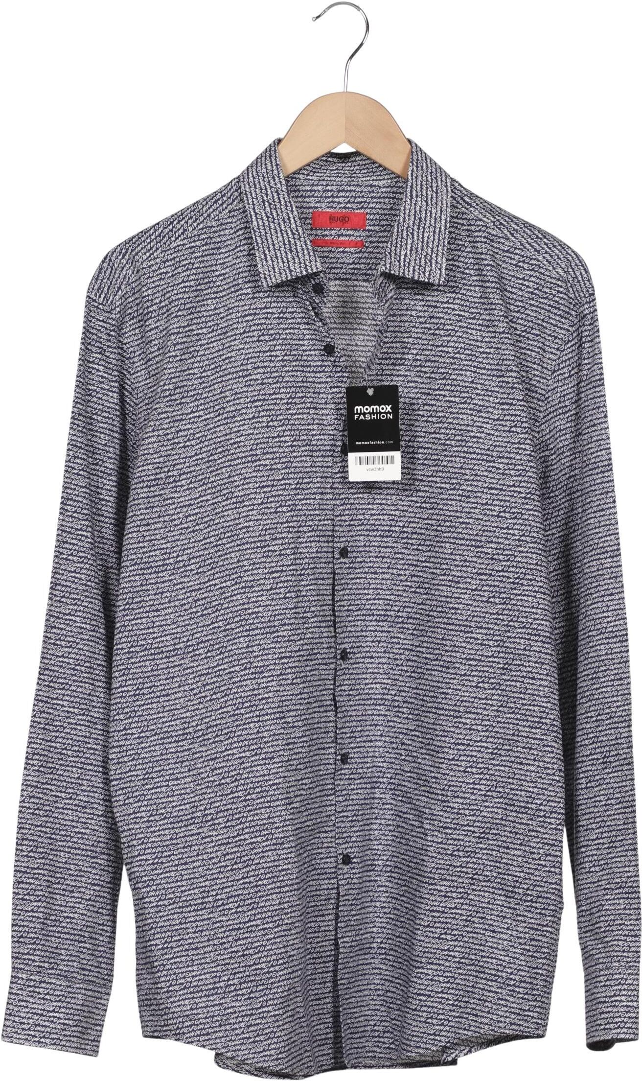 Hugo by Hugo Boss Herren Hemd, Grau, Gr. 43, Baumwolle - Second Hand