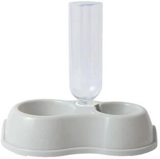 Uplifted Finds Integrated Automatic Pet Feeding And Drinking Double Bowl Station gray