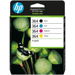 HP 364 4er-Pack Schwarz/Cyan/Magenta/Gelb Original Tintenpatronen