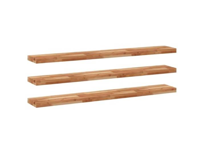 Mhdvray Schweberegal 3er Set 160x20x4cm Akazie Massivholz Wandboard Geölt Ölbehandelte Unikate mit Naturmaserung für stilvolle Wandgestaltung in Schlafzimmer, Flur und Küche.