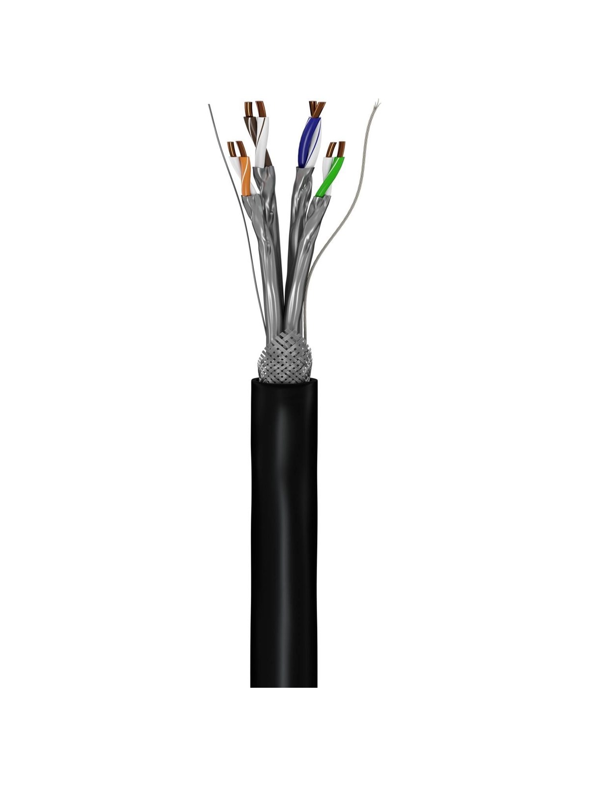 Pro goobay CAT 6A - S/FTP - Schwarz - 100m