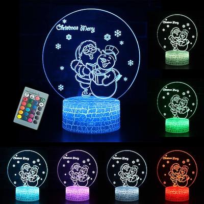 3d weihnachtsnacht lichter geschenk lichter schneemann nachttischlampe für kinder schlafzimmer kamin tischschmuck hause weihnachtsschmuck und geschenk für kinder