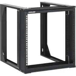 Intellinet Laborgestell zur Wandmontage (9 HE, 19 Zoll Rack), Serverschrank, Schwarz