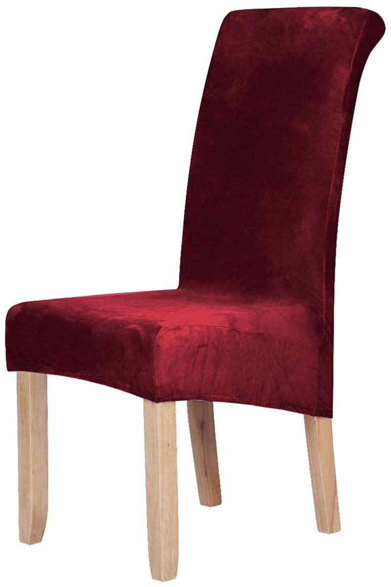 Ibenzoa Fluwelen Stoelhoezen - Stretch Spandex Pluche Beschermhoezen voor Eetkamerstoelen