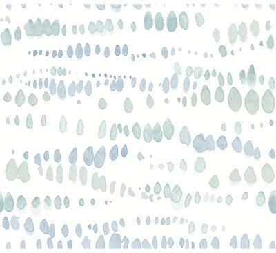 York Wallcoverings Dewdrops Blue Wallpaper