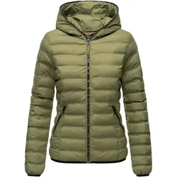 NAVAHOO Damen Stylische Steppjacke Übergangsjacke mit Kapuze Neevia