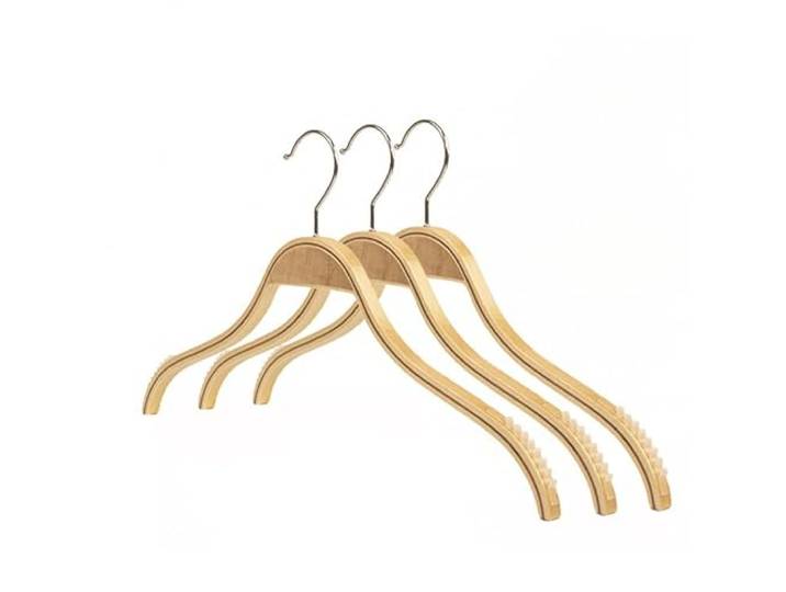 Koobay Premium-Kleiderbügel, 43.2 cm, natürlich, Öko-Holz-Kleiderbügel für Schrank, mit extra weichen, rutschfesten Gummigriffen, platzsparende Kleiderbügel für Mäntel, Schrank-Organizer, 30 Stück