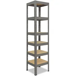 shelfplaza PRO 180x40x40 cm Schwerlastregal in grau mit 6 Böden und 166 kg Traglast pro Boden