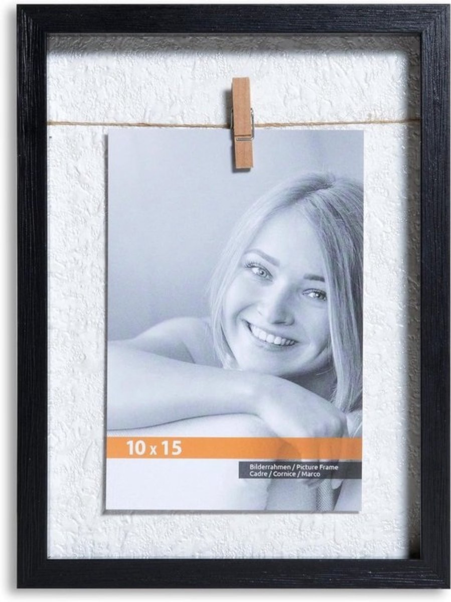Fotolijst Collage Zwart Hout met Klemmen voor 10x15 cm Foto