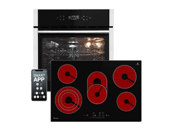 KKT KOLBE Backofen-Set Backofen und Kochfeld SET8313HCCH77RL, mit Teleskopauszug, DampfClean, Herdset / Heißluft / Einbaubackofen / Kochmulde / WIFI