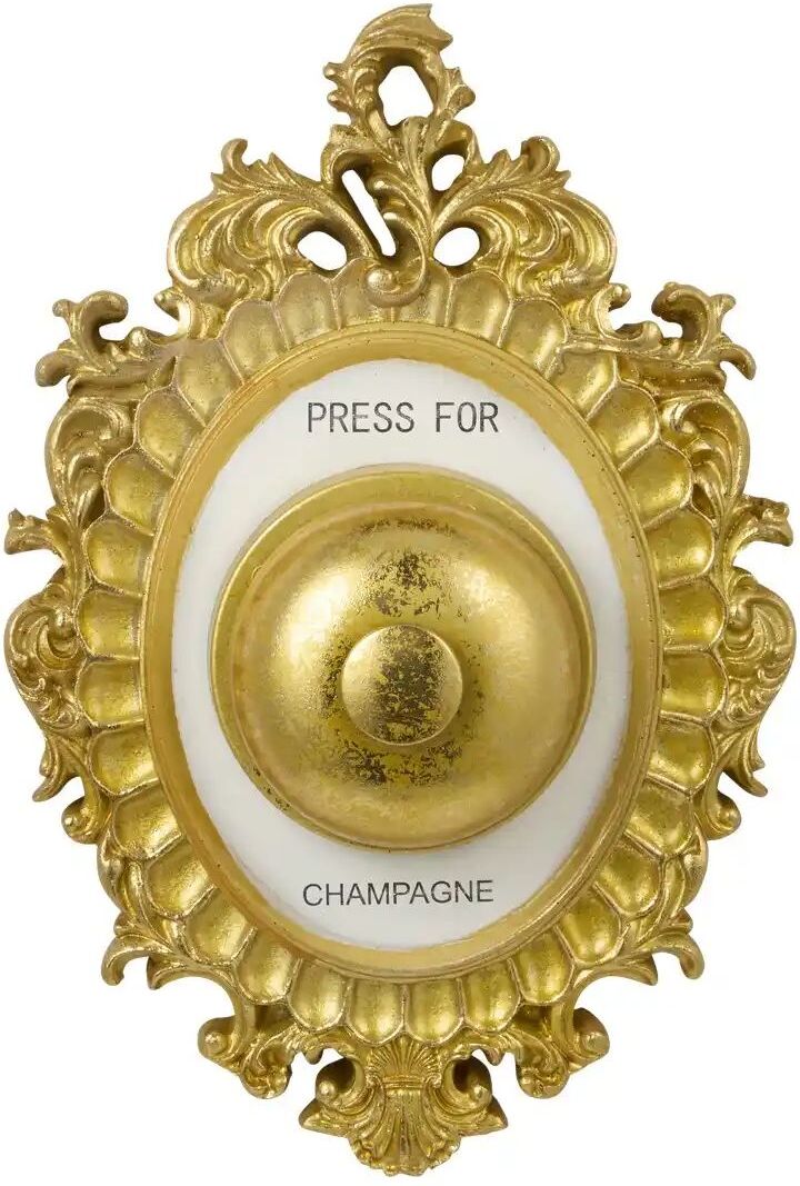 Höffner Wandobjekt "Press for champagne"   ¦ gold ¦ Kunststoff ¦ Maße (cm): B: 14 H: 23