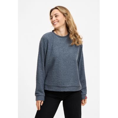 Strickpullover FRIEDA & FREDDIES "Frieda & Freddies Teddy-Sweatshirt", Damen, Gr. 34, grau (placid blau), 100% Polyester, Pullover Strickpullover