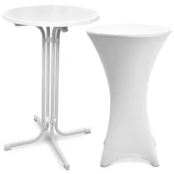 STEHTISCH Bellini Ø 60cm Weiß mit Stella Stehtischhusse Ø 60cm Weiß