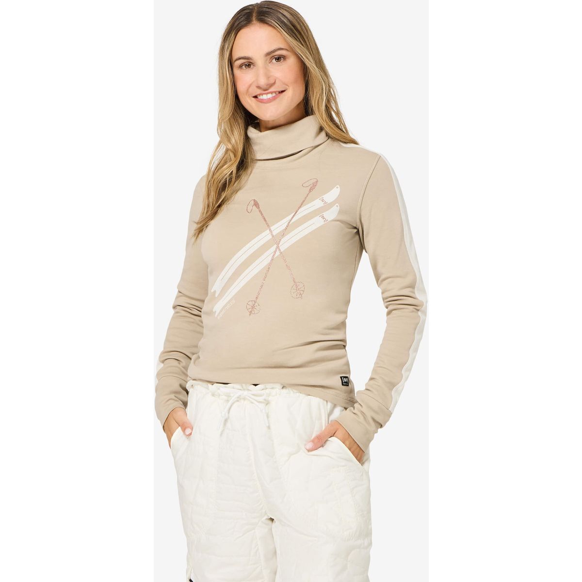 Super.Natural W Kryssede Ski Roll Neck w. pepper/f. white/mountain trail gl/f. white (48J) S SNW02403048JS