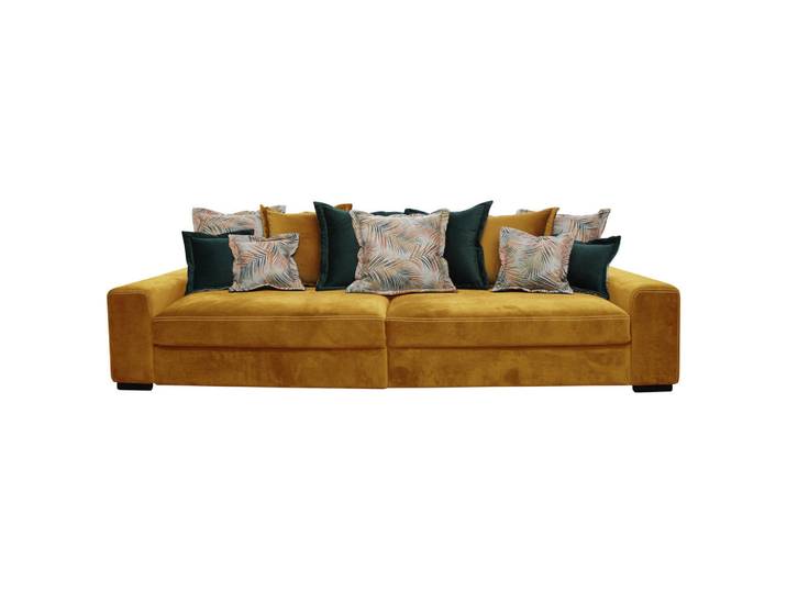 Landscape Bigsofa, Gelb, Holz, Buche, Hartholz, Füllung: Schaumstoff,Schaumstoff, 289x90x115 cm, Made in EU, Handmade in Europe, Rücken echt, Wohnzimmer, Sofas & Couches, Sofassofas