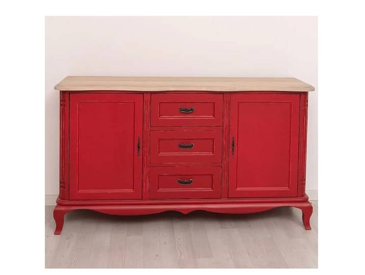 nostalgisches Sideboard - Konsole im Regency-Stil rot