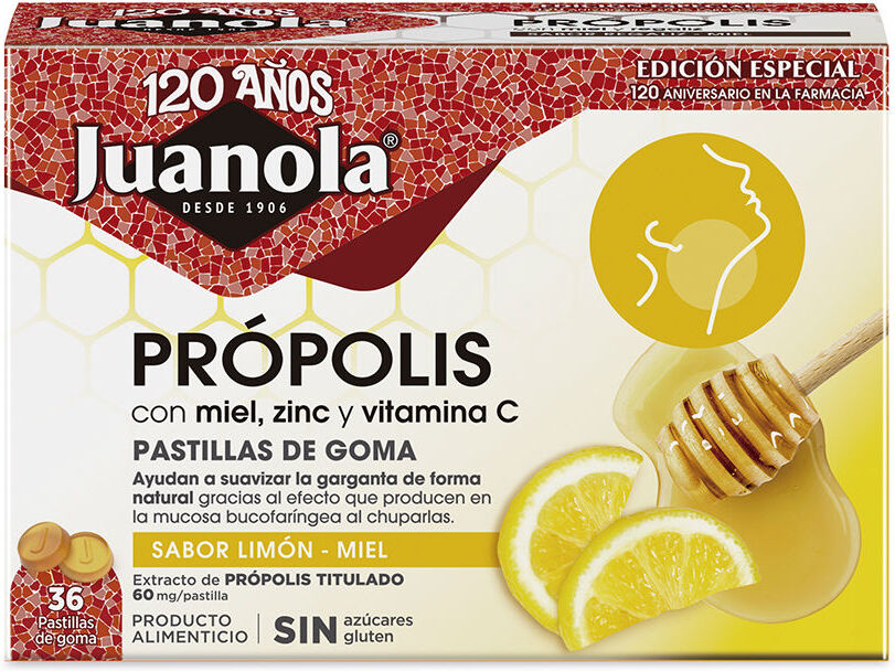 Juanola Própolis Limón Miel gummies 36 u