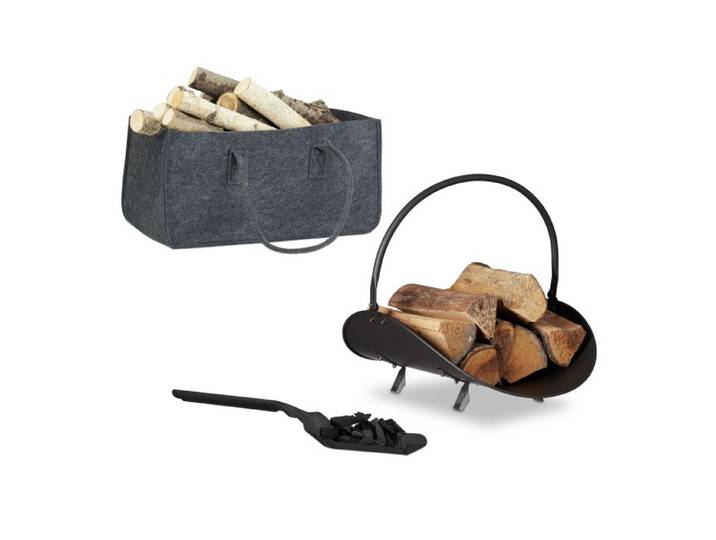 Relaxdays ensemble de cheminée 3 pcs