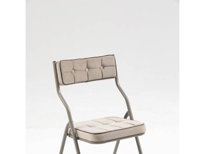 Chaise pliante – Lot de 2 – chaise de salle à manger rembourrée – beige