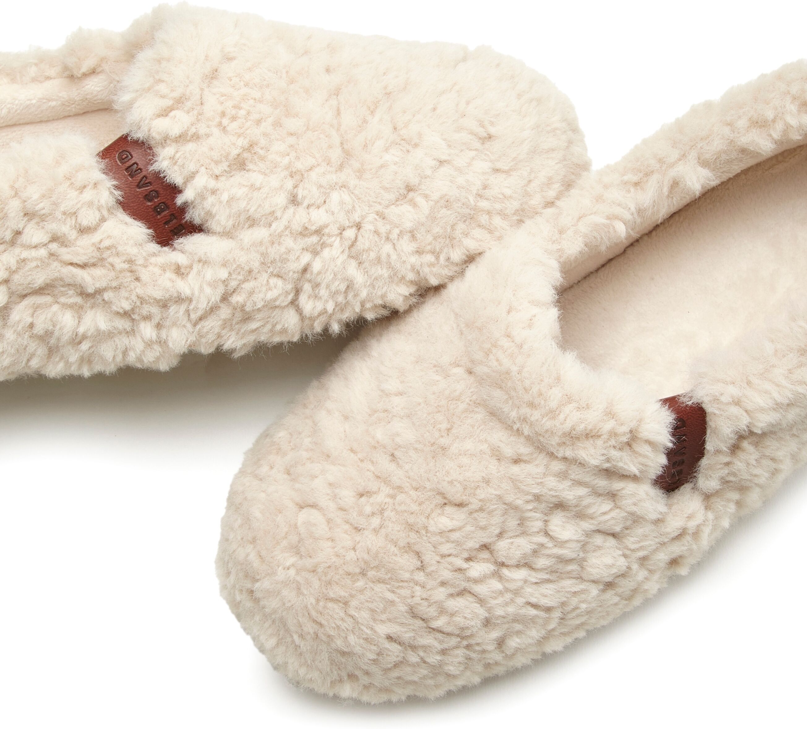 Hausschuh ELBSAND "Pantolette, Pantoffel, Hüttenschuh", Damen, Gr. 41, beige, Obermaterial: 100% Polyester. Decksohle: 100% Polyester. Futter: 100% Polyester. Laufsohle: 100% Synthetik, unifarben, Basic, Schuhe Hausschuh, mit kuscheligem Fellimitat beige 