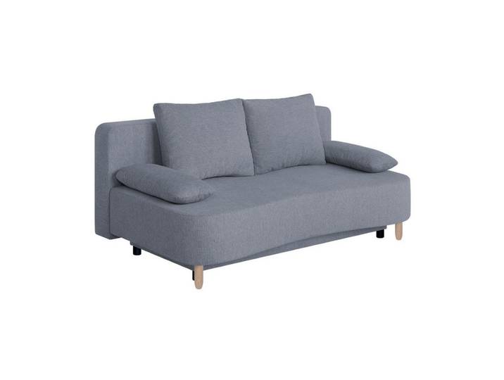 P & B Schlafsofa, Dunkelgrau, Holz, Kunststoff, 2-Sitzer, Füllung: Schaumstoffflocken, 193x86x97 cm, Wohnzimmer, Sofas & Couches, Schlafsofas, Schlafsofas mit Bettkasten