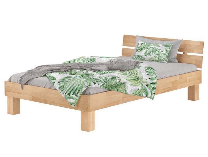 Schöner Bettrahmen Einzelbett 120 x 200 cm Buche Geölt