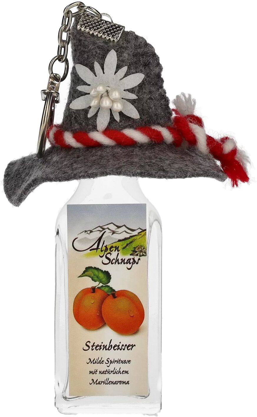 Nannerl Alpenschnaps STEINBEISSER Marille 35% Vol. 0,02l mit Filzhut