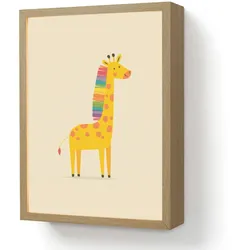 NACHTTISCHLAMPE MIT AKKU Giraffe - Regenbogenmähne - Beige 30x40 cm
