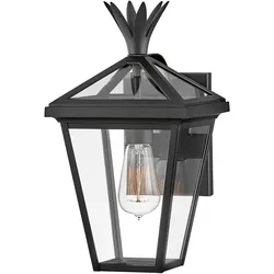 Elstead Lighting Palma Außenwandleuchte klein 1-flammig E27 in Schwarz mit Klarglas
