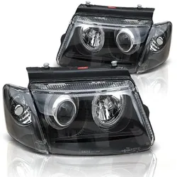 DESIGN Scheinwerfer Angel Eyes passend für VW Passat 3B Bj. 96-00 Schwarz