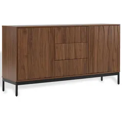 STILVORA Sideboard MDF dunkelbraun 150x40x80 cm, 2 verstellbare Regalböden