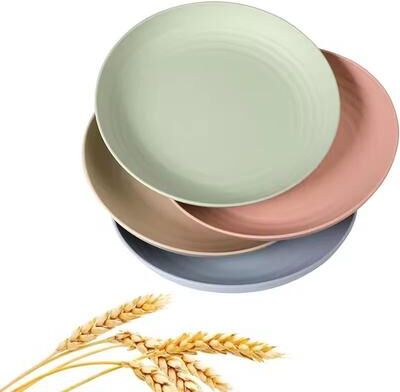 Inspired Living Lightweight Wheat Straw Dinner Plates Set Unbreakable, Reusable & Family Safe Dining Plates Lightweight Wheat Straw Dinner Plates Set Unbreakable, Reusable & Family Safe Dining Plates