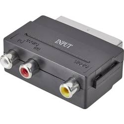 SpeaKa Professional SP-7869904 Cinch / SCART Adapter [3x Cinch-Buchse - 1x SCART-Stecker] Schwarz