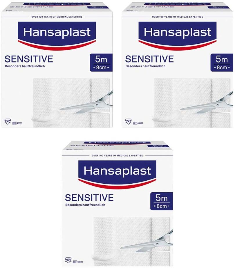 Hansaplast Sensitive Pflaster 8 cm x 5 m Rolle 3x1stk