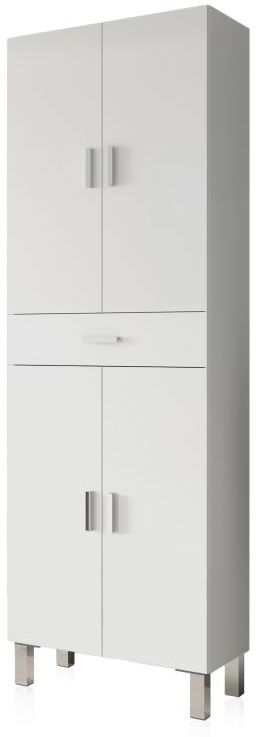 duehome Columna de baño de 2 puertas y 1 cajon 182x60 cm Aruba - Blanco brillo