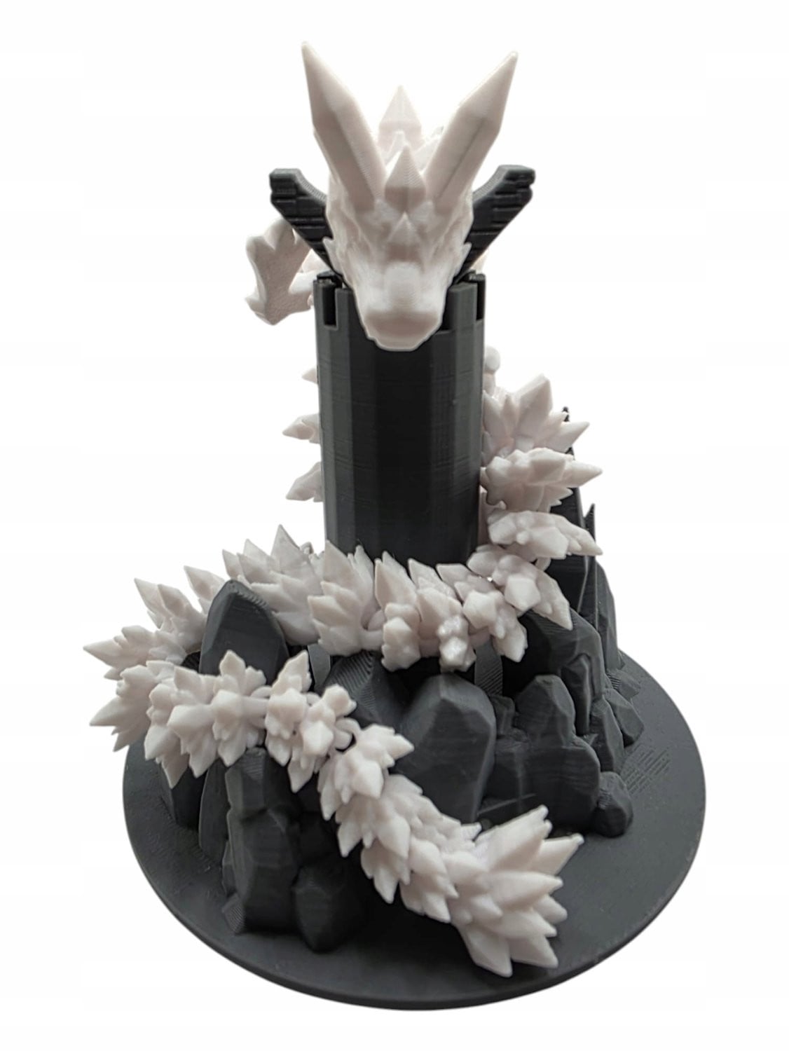 Articulerbare Kristallen Draak Figuur - Wit