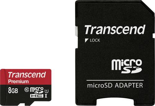 Transcend Premium microSDHC-Karte Industrial 8GB Class 10, UHS-I inkl. SD-Adapter