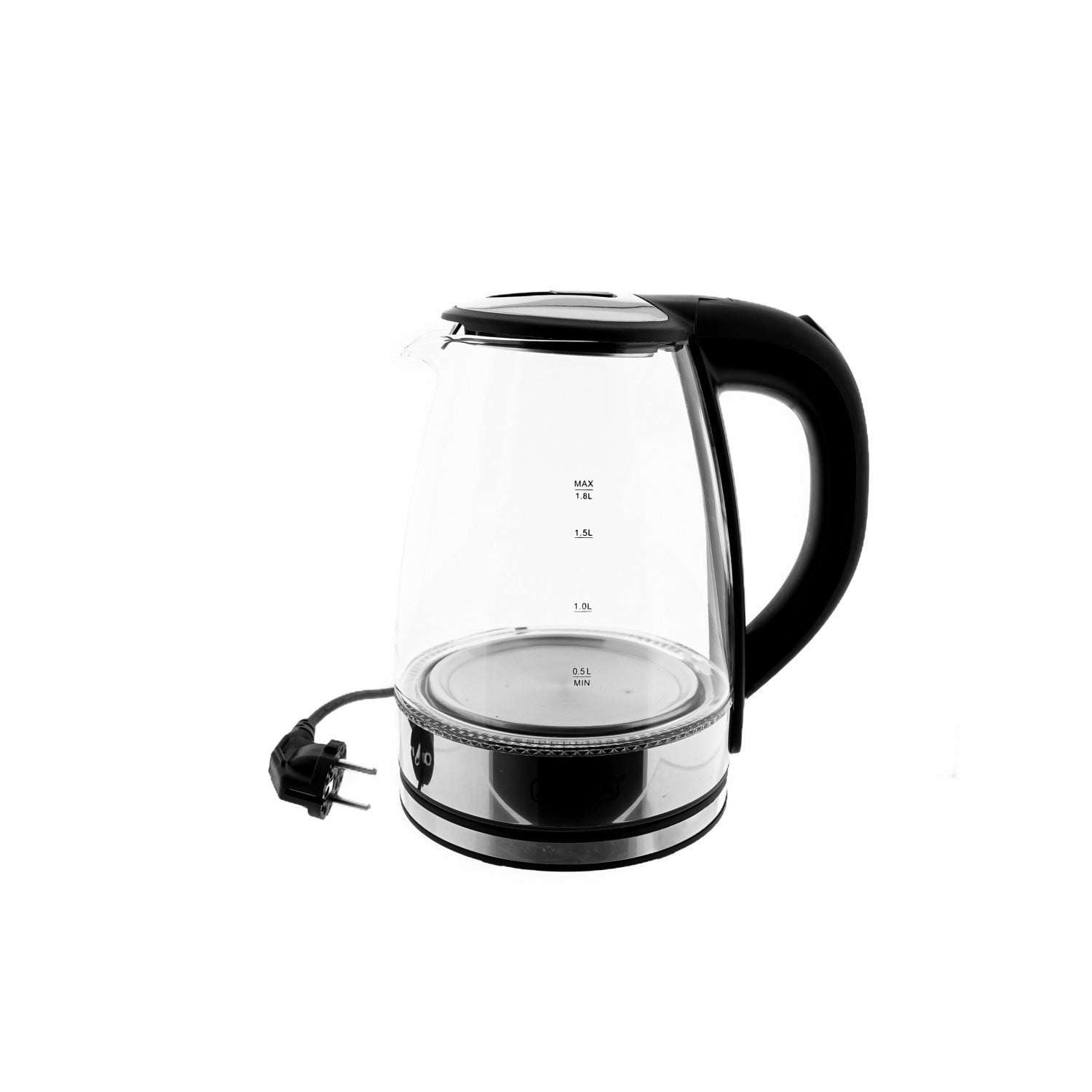Almina Glazen Waterkoker met LED-verlichting en waterniveau-indicator, 1,8 liter, zwart