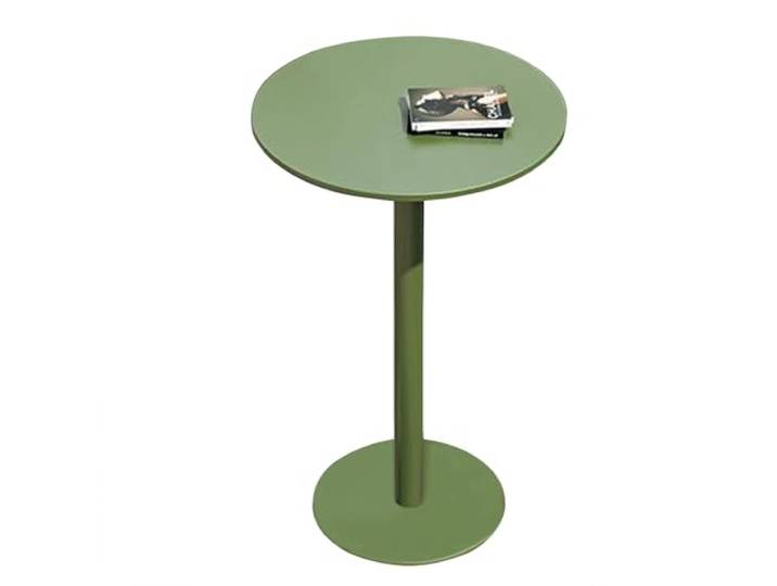Bartisch im Freien, Terrassen-Frühstückstisch, Pub-Tisch, grüner Metall-Eisentisch, Thekenhöhe, Bistrotisch für Garten, Pool, Hof und Terrasse – platzsparender runder kleiner Esstisch(Size:40x40x72cm)