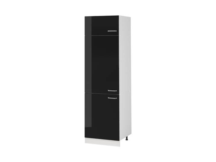 Armoire Haute R-line\, Noir Haute Brillance/blanc\, 60cm\, Vicco