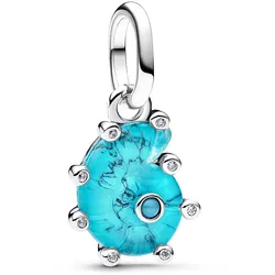 Pandora 793900C01 Silber Charm-Anhänger Blaue Muranoglas Meeresschnecke