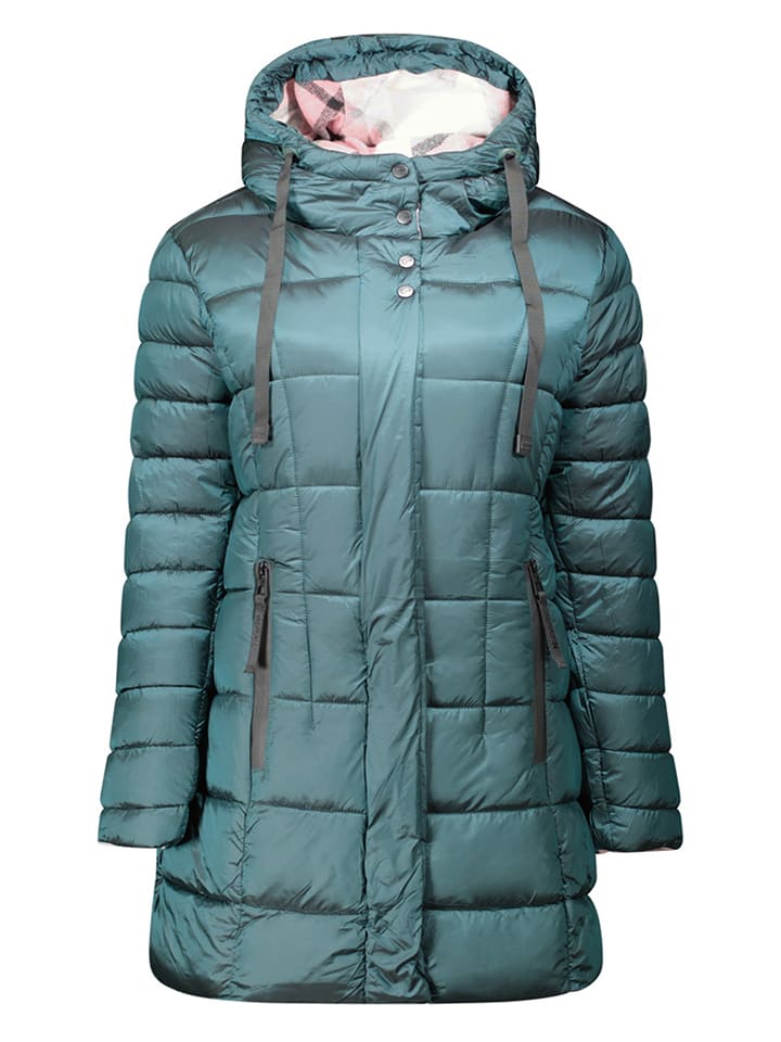 Geographical Norway Steppmantel "Bulli" in Grün - S