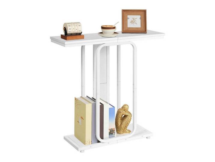 LuxusKollektion Konsolentisch Konsolentisch Weiß 75cm geometrisches Gestell (1-St)